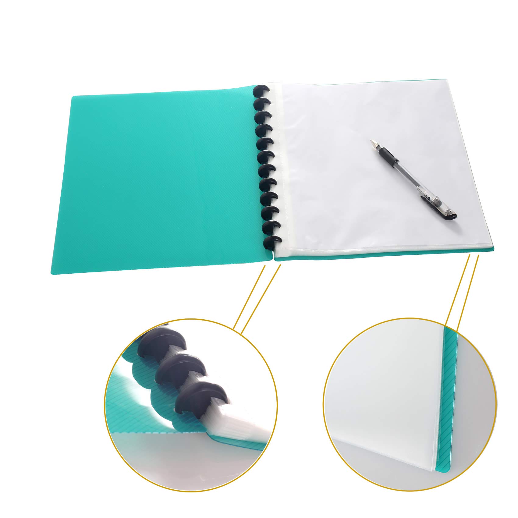 TUKA-i-AKUT 4pcs A4 PP Spiral Display Book with 40 Transparent Pockets, Solid Polypropylene Folder, Spiral Presentation Book - Image 4