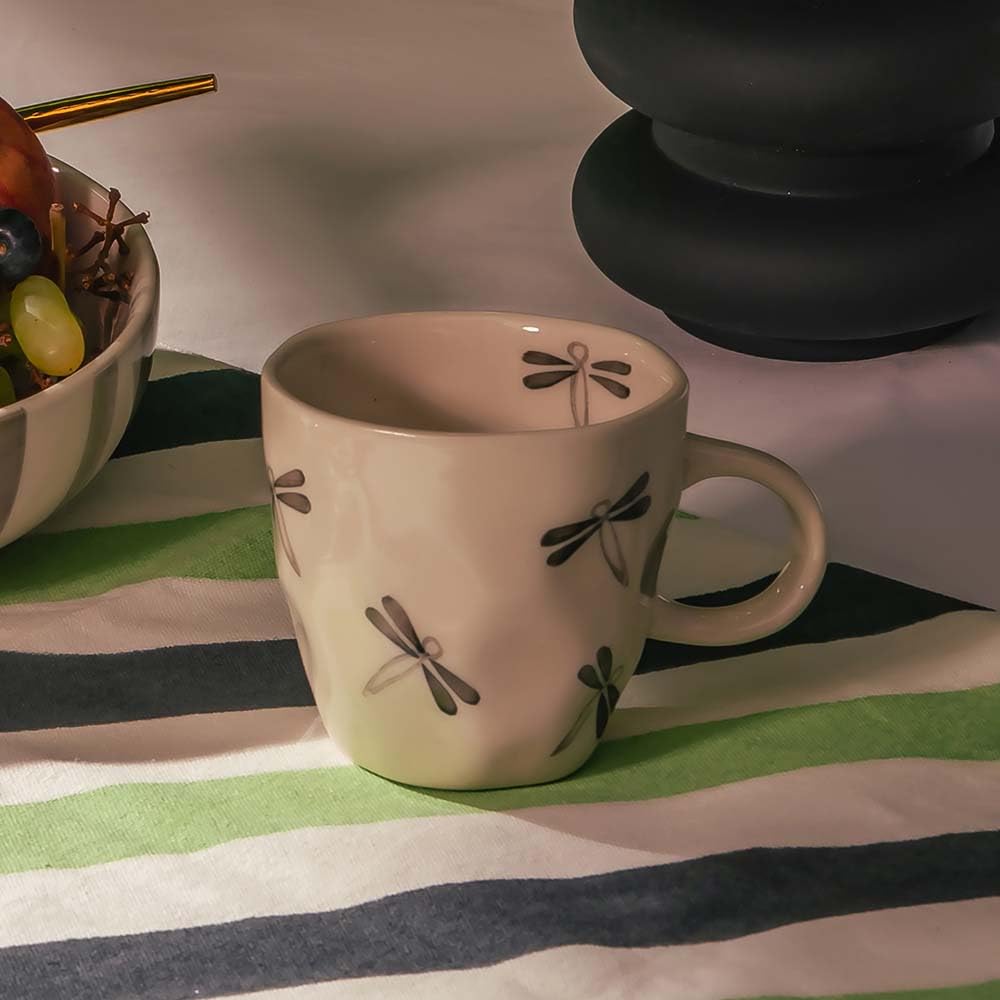 Holm Story The Dragonfly Mug | Coffee Mug | Tea Cup | Handpainted Ceramic Mugs