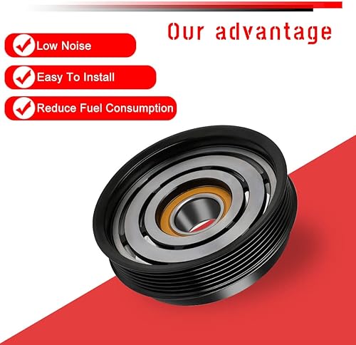 Miniatura 4 de CCIYU Embrague del compresor de CA para el coche 2001 2002 2003 2004 2005-2006 para Hyundai Santa Fe 2.7L Aire acondicionado compresor embrague para