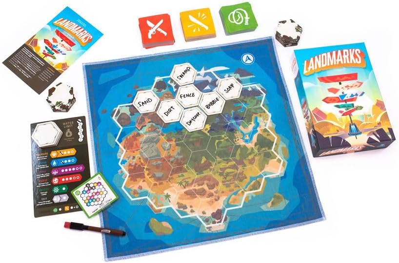 Floodgate Games Landmarks | Cooperative Board Game for Adults and Kids | Fun Game for Family Game Night | Word Association Party Game | Ages 10 and up | 2-10 Players | Average Playtime 20 Minutes