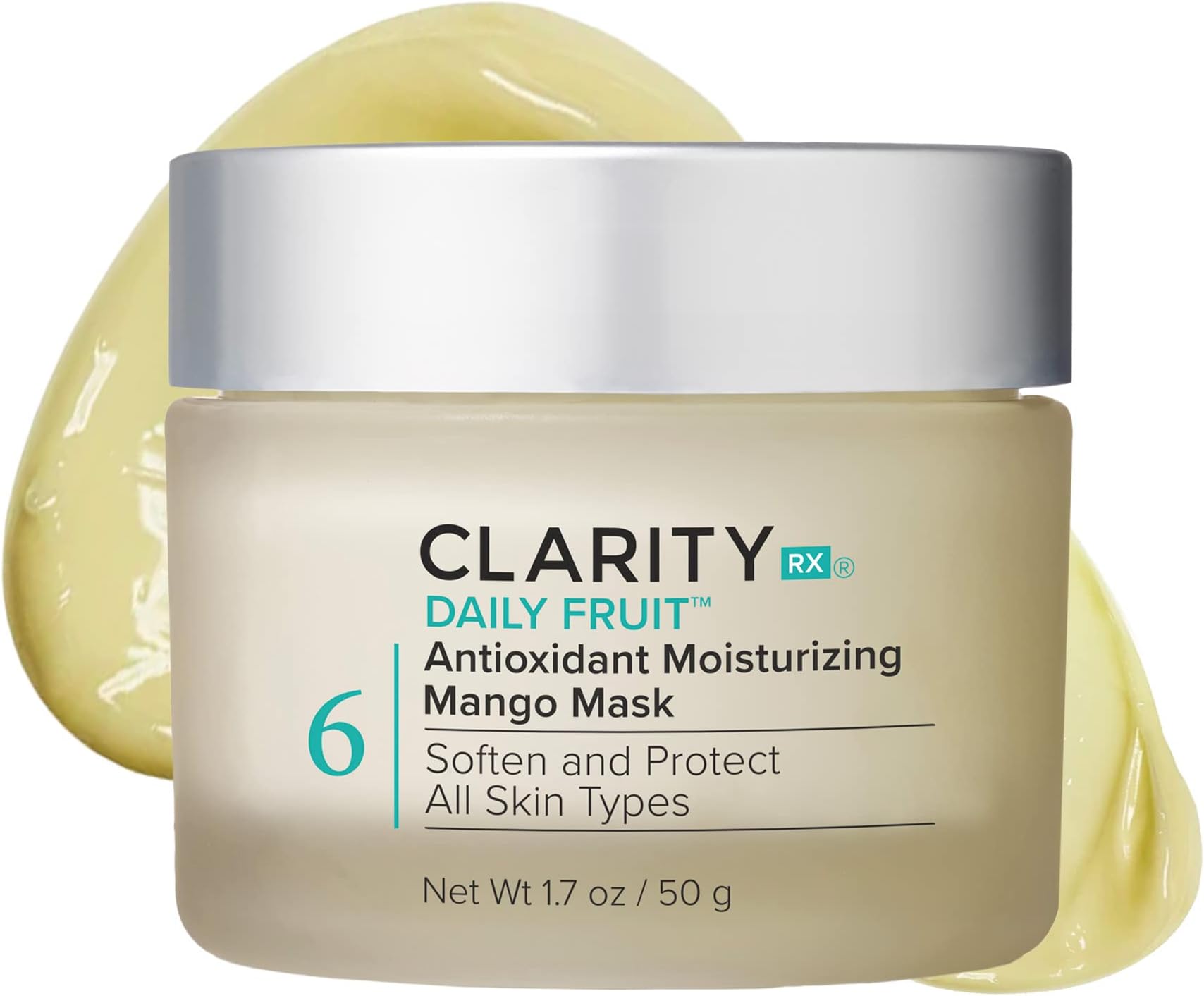 Daily Fruit Antioxidant Moisturizing Mango Face Mask, Plant-Based Creamy Anti-Aging Facial Treatment, Recommended for Mature or Dry Skin (1.7 oz)