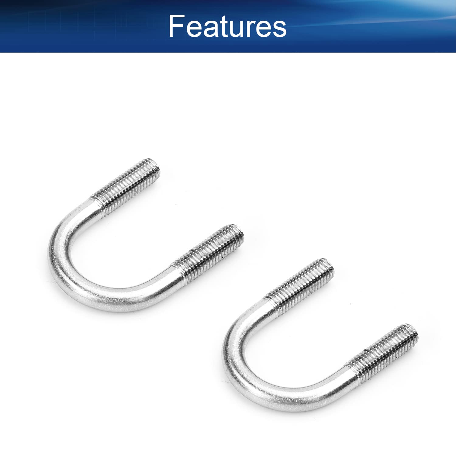 0.98" Inner Width U Bolt Fasteners with Nuts Washers M8x25mm 304 Stainless Steel Round Bend for Boats Plumbing Mechanical Industrial Hardware Silver Tone 2pcs