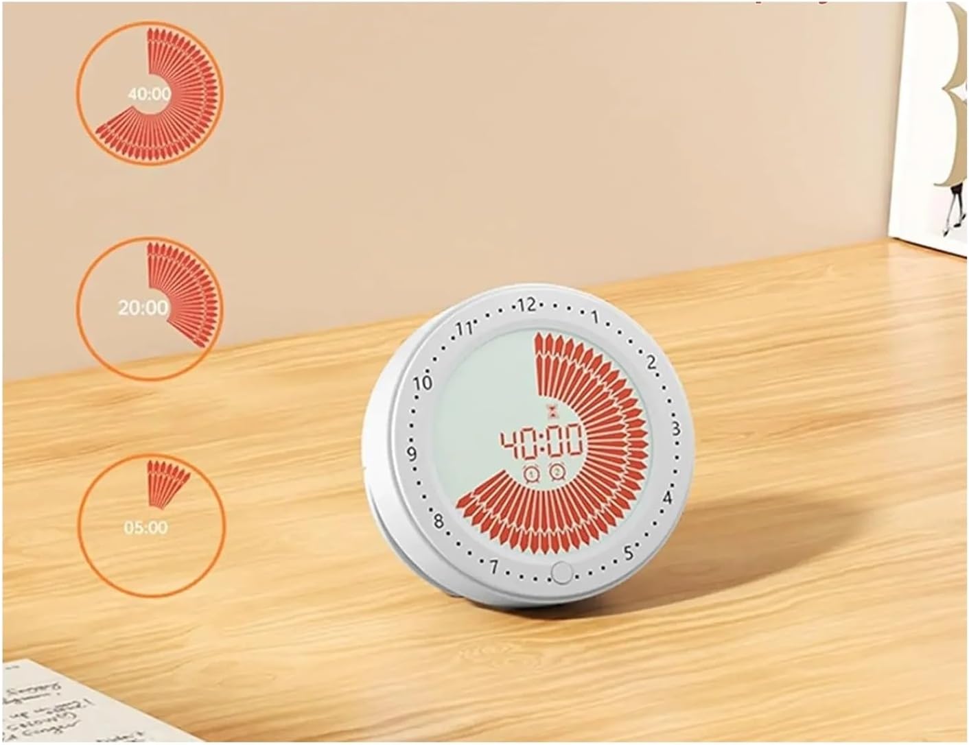 60 Minutes Digital Visual Timer with Dual, Countdown Back Time Device for, Kitchen and Shower Use(2 pcs)