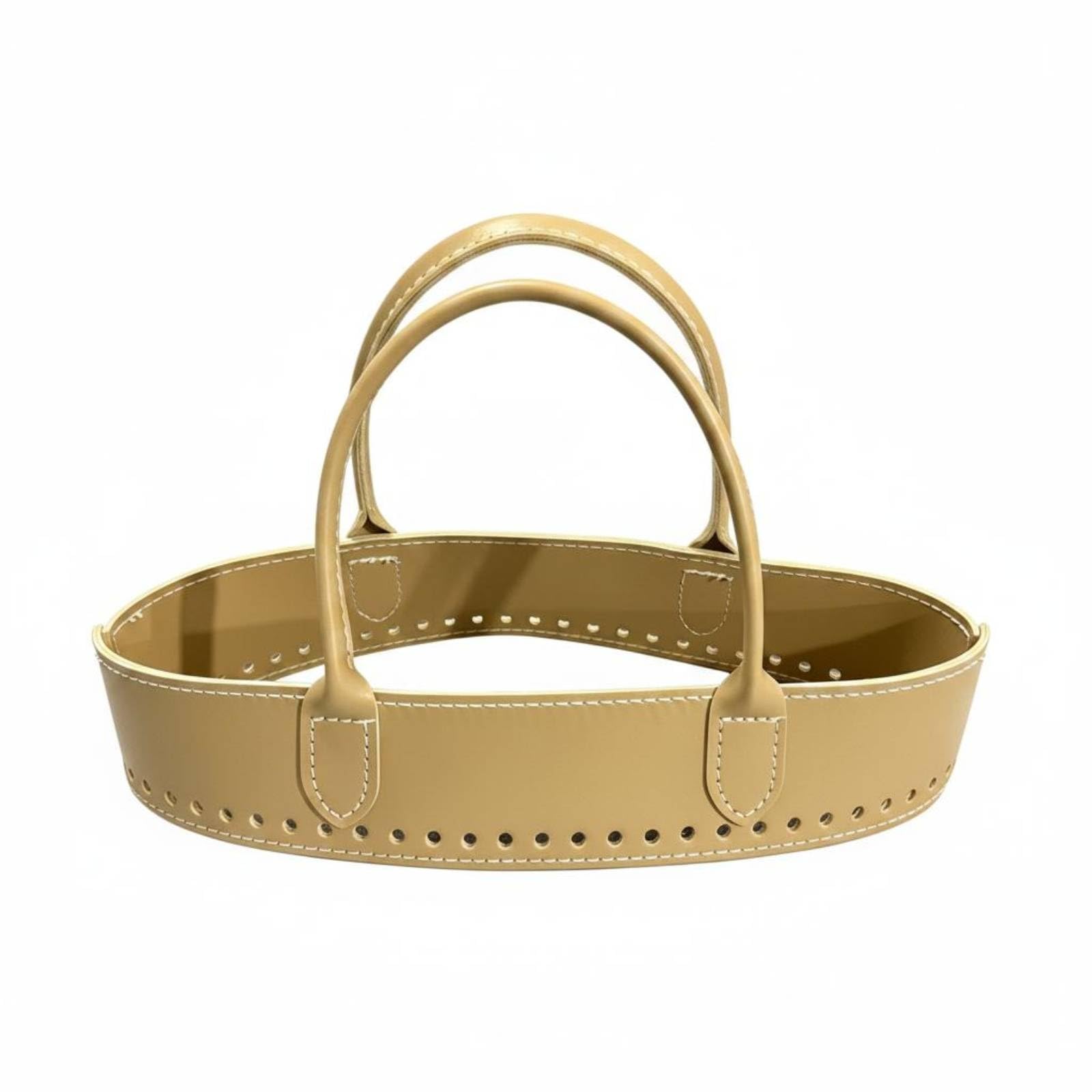 Enakshi® Perforated Crochet Bag Foundation Rigid Woven Handbag Frame Structured Oval Bag Foundation Leather-Like, Khaki|Crafts | Home Arts & Crafts | Basketry & Chair Caning | Basketry Bases & Frames-image-3