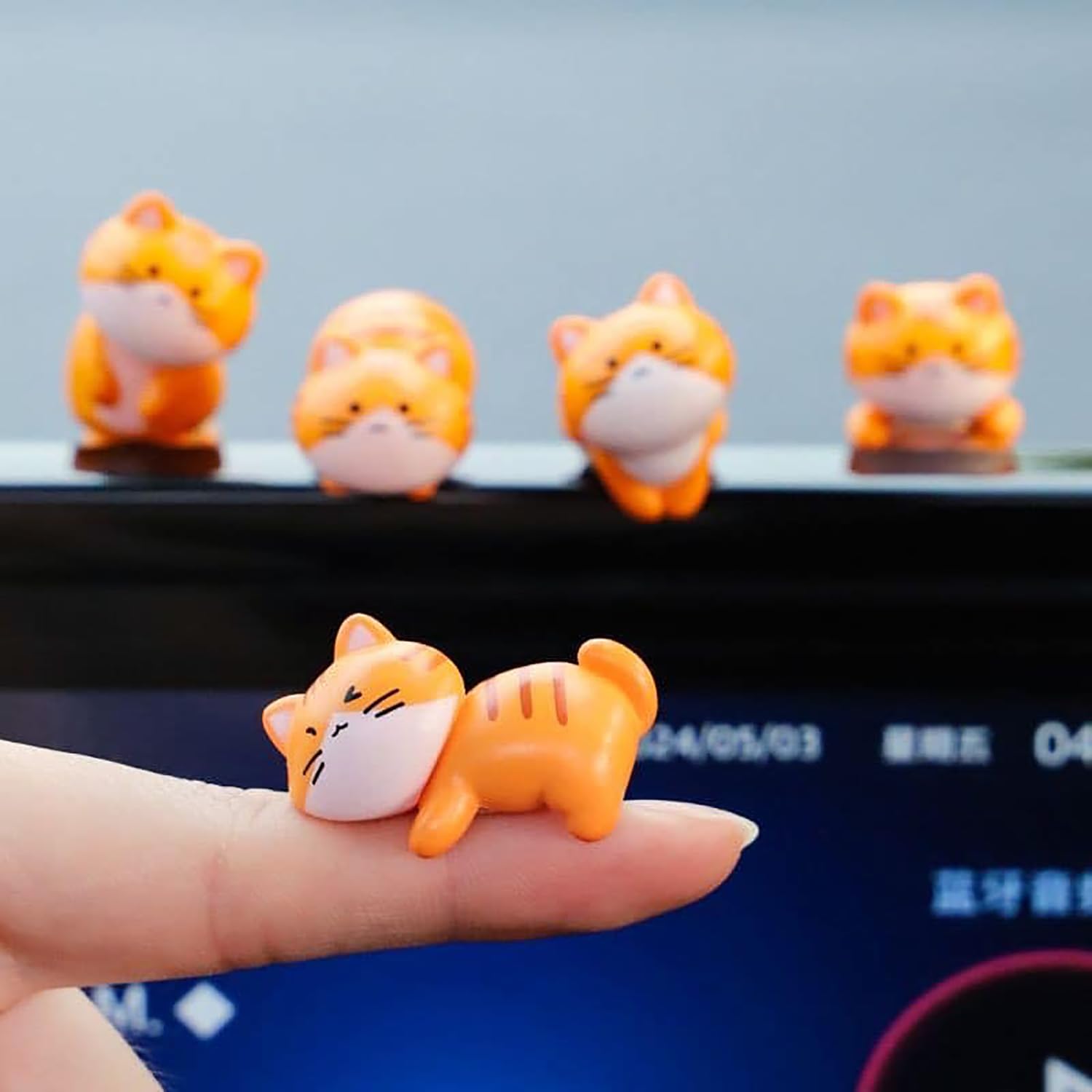 Ascension 6 Pcs Mini Cat Cute Car Accessories Funny Rear View Mirror & Dashboard Decorations Lovely Animal Miniature Figurines Creative Cute Kitten DIY Home Dollhouse Bonsai Garden Decoration - Image 4 thumbnail
