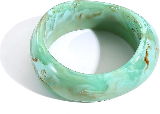 Chunky Acrylic Bangles for Women,Geometric Bracelet Fashion Resin Bracelets Colorful Statement Bangle