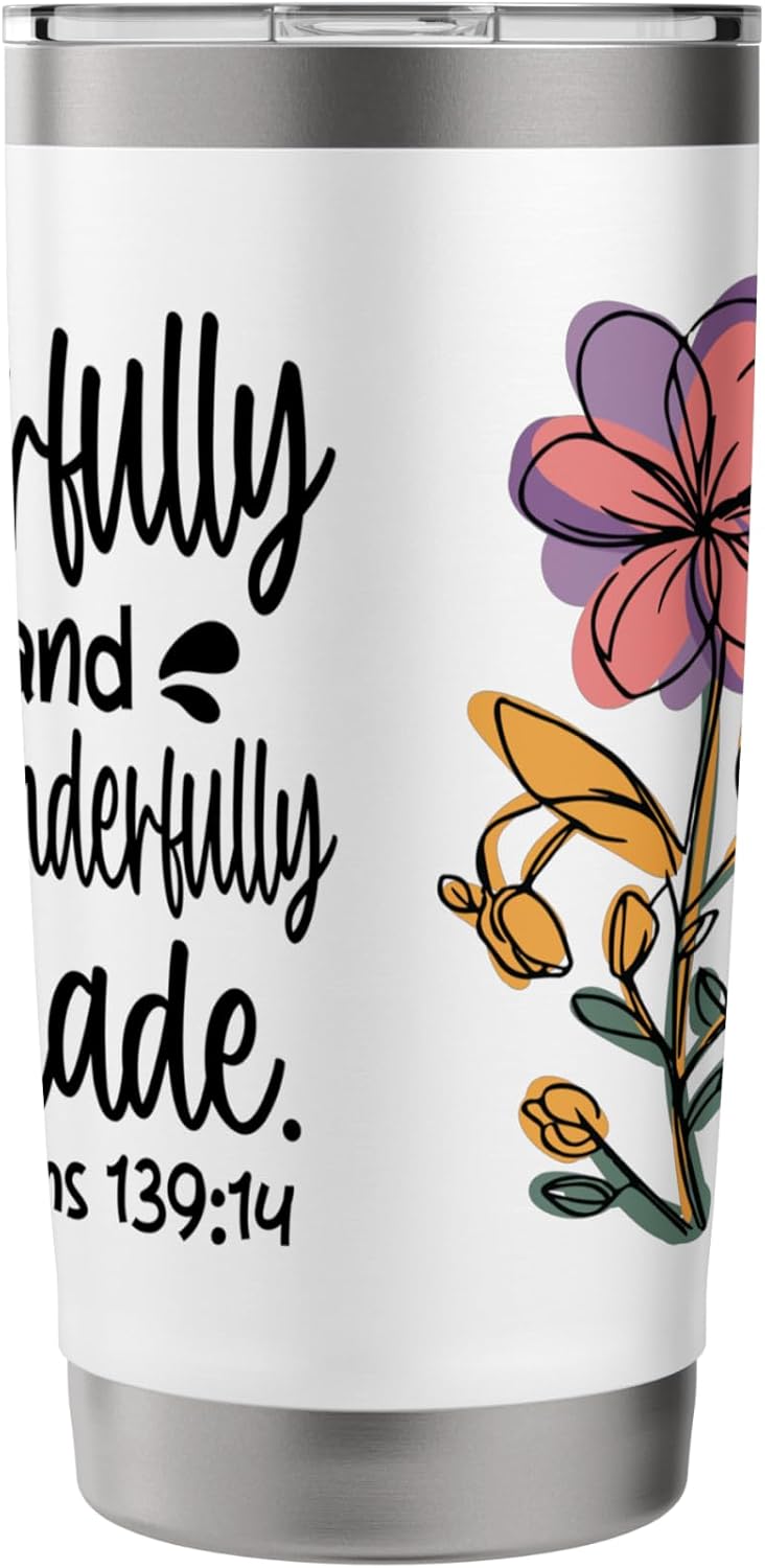 Fearfully And Wonderfully Made Psalms 139:14 Stainless Steel Insulated Tumbler image 4