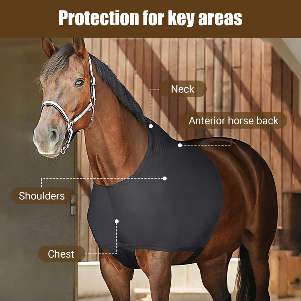 MiOYOOW Protection d'épaules pour Chevaux, Gilet d'équitation Extensible Anti-frottement