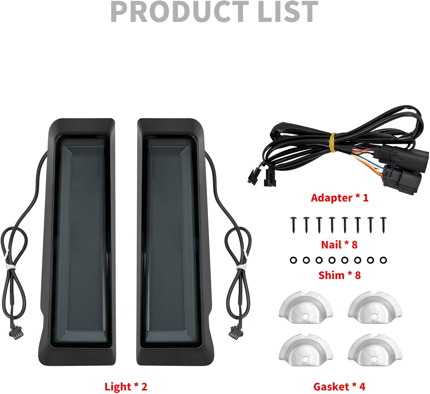 Saddlebag Filler Lights Auxiliary Lights LED Running Brake Lamp Turn Signals Compatible with Harley Touring Electra Glide Road King Ultra Limited 2015-2023 Black Housing Smoke Lens