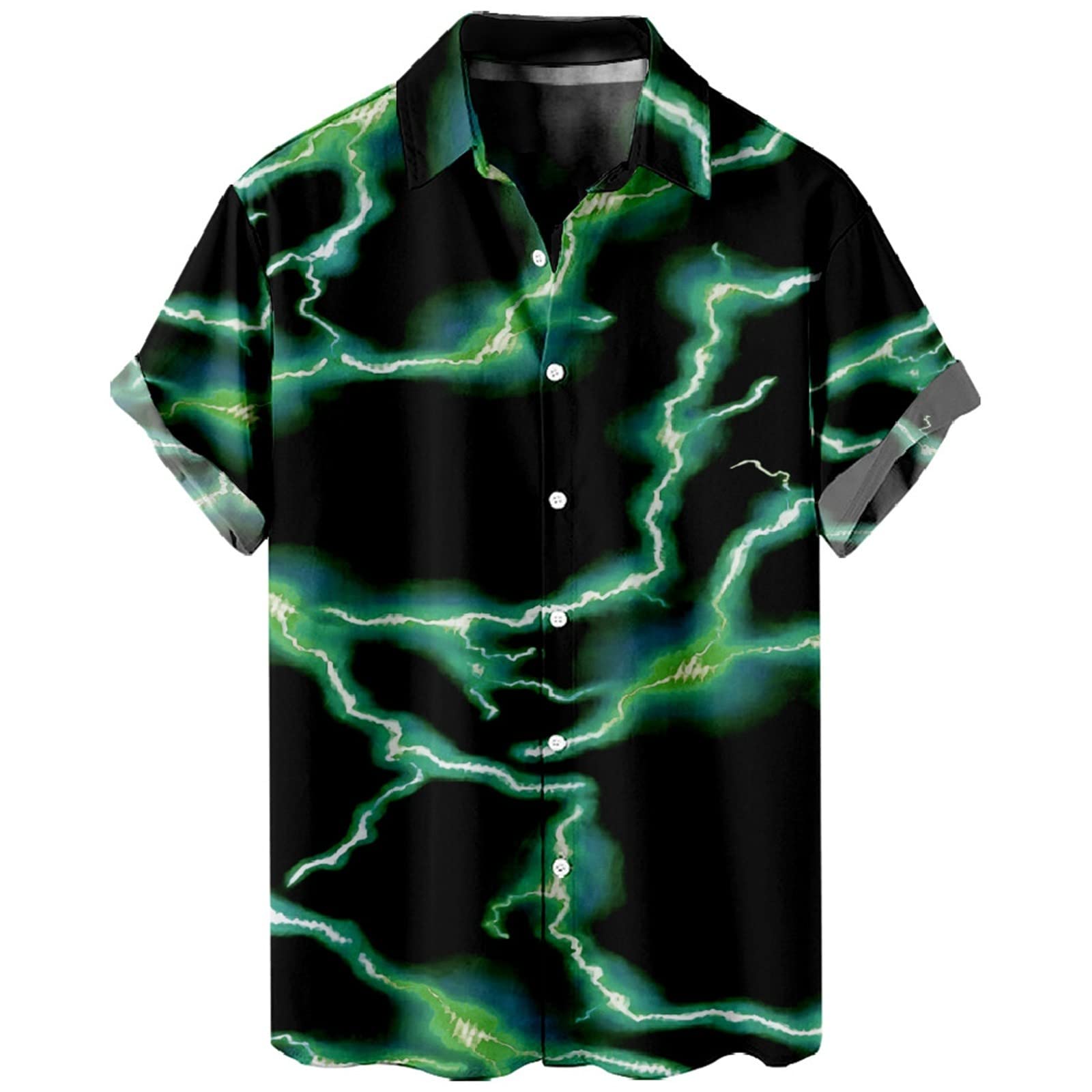 GenericHawaiian Shirts for Men Casual Summer Sleeve Button Down Shirts Spread Collar Beach Aloha Shirts Men's Hawaiian Shirt Colorful Sunflower Print T-Shirt Buttons Lapel Top Short Sleeve Tee Loose