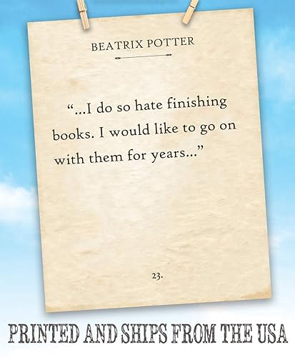 Miniatura 8 de Beatrix Potter - I Do So Hate Finishing Books - Inspirational Book Page Quote, Great Room and Library Decor, Classic Gift for Fans of Peter Rabbit