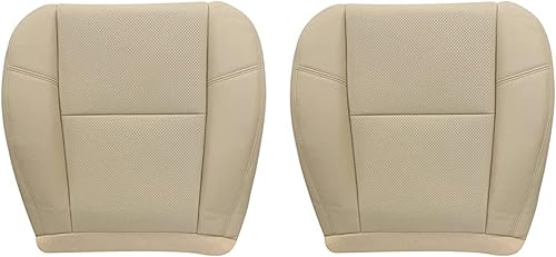 NLQR Fundas de Asiento de Cuero de Repuesto Inferiores para Conductor y Pasajero #333 313 Cashmere Tan Compatible con Cadillac Escalade Chevy Tahoe