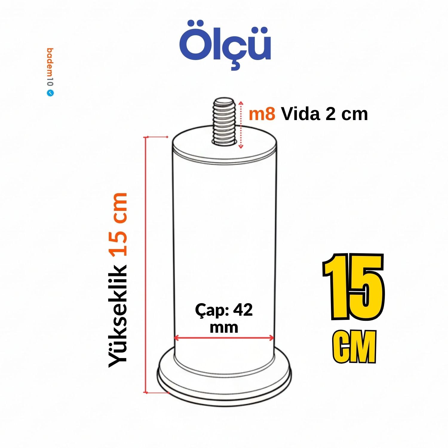 Krom Gümüş 4 ADET Metal 15 cm Mobilya Ayağı Modern Koltuk Kanepe Ayak Tv Ünite m8 Civatalı Ayakları