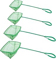 PHITUODA 4 Pack Aquarium Fish Nets 4 Sizes (3in,4in,5in,6in) Quick Catch Nylon Mesh Nets with Durable Handles