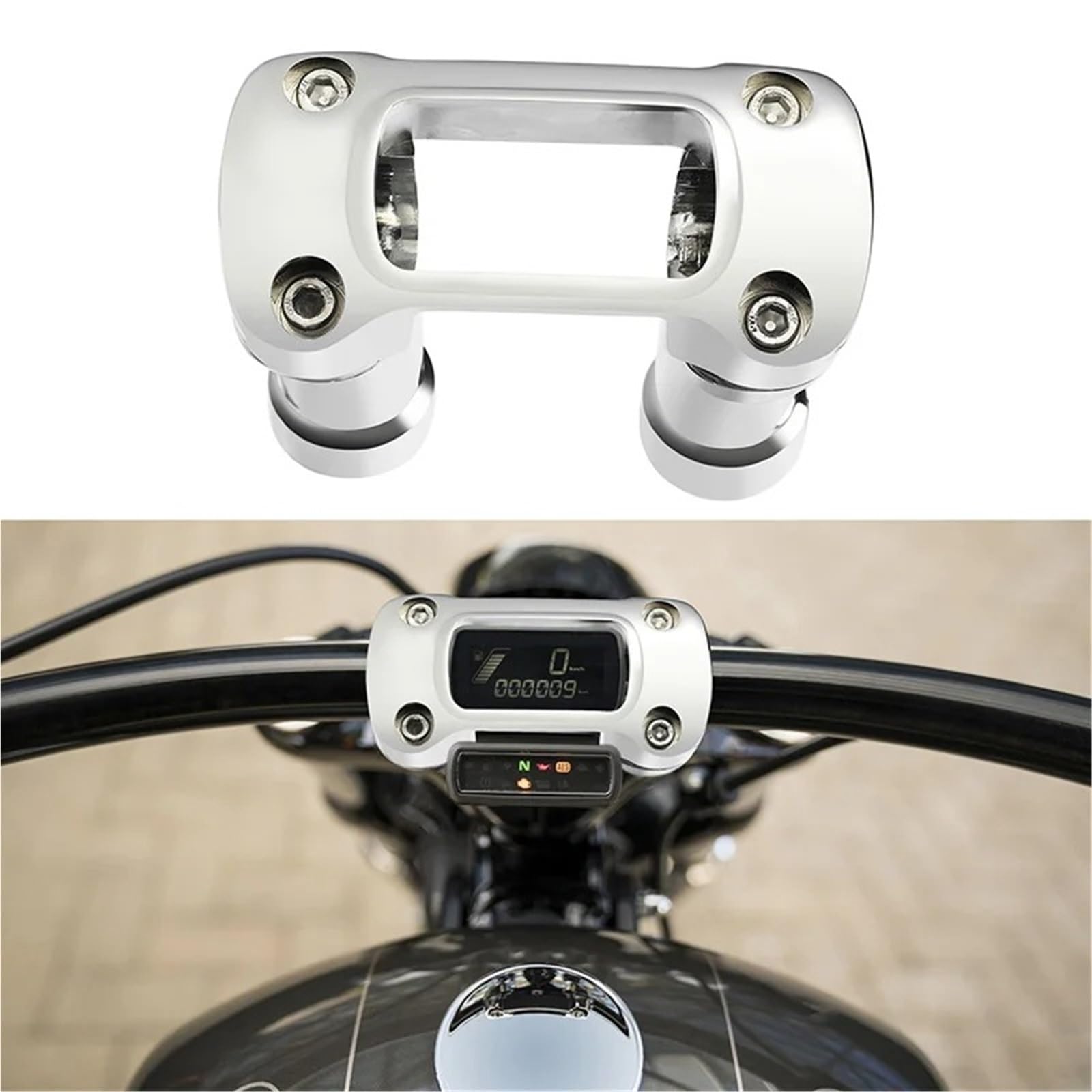 Pontets guidon moto Pince Montage Guidon Pour Softail Breakout Standard Street Bob FXBB FXDR FXBR Barre 1.25 Pouces 4 Pouces Haut