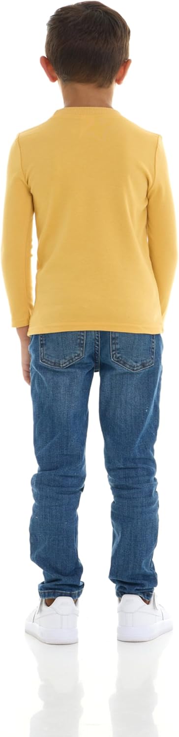 Cudlie 5-Pack Toddler Boys’ Solid Long Sleeve Tees– Five Timeless Cotton Blend Crewnecks in Rich, Modern Colors - Image 5