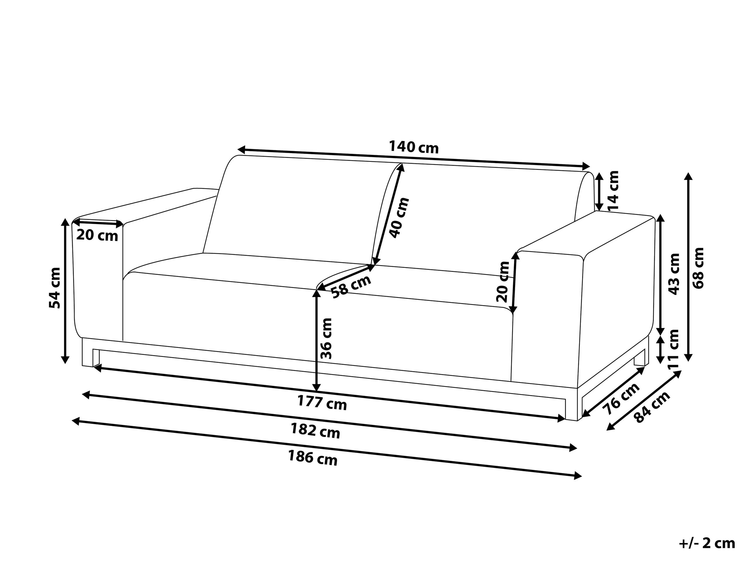 Canapé 3 Places de Jardin pour Intérieur ou Extérieur en Tissu Gris Assise Confortable et Élégance Intemporelle Beliani