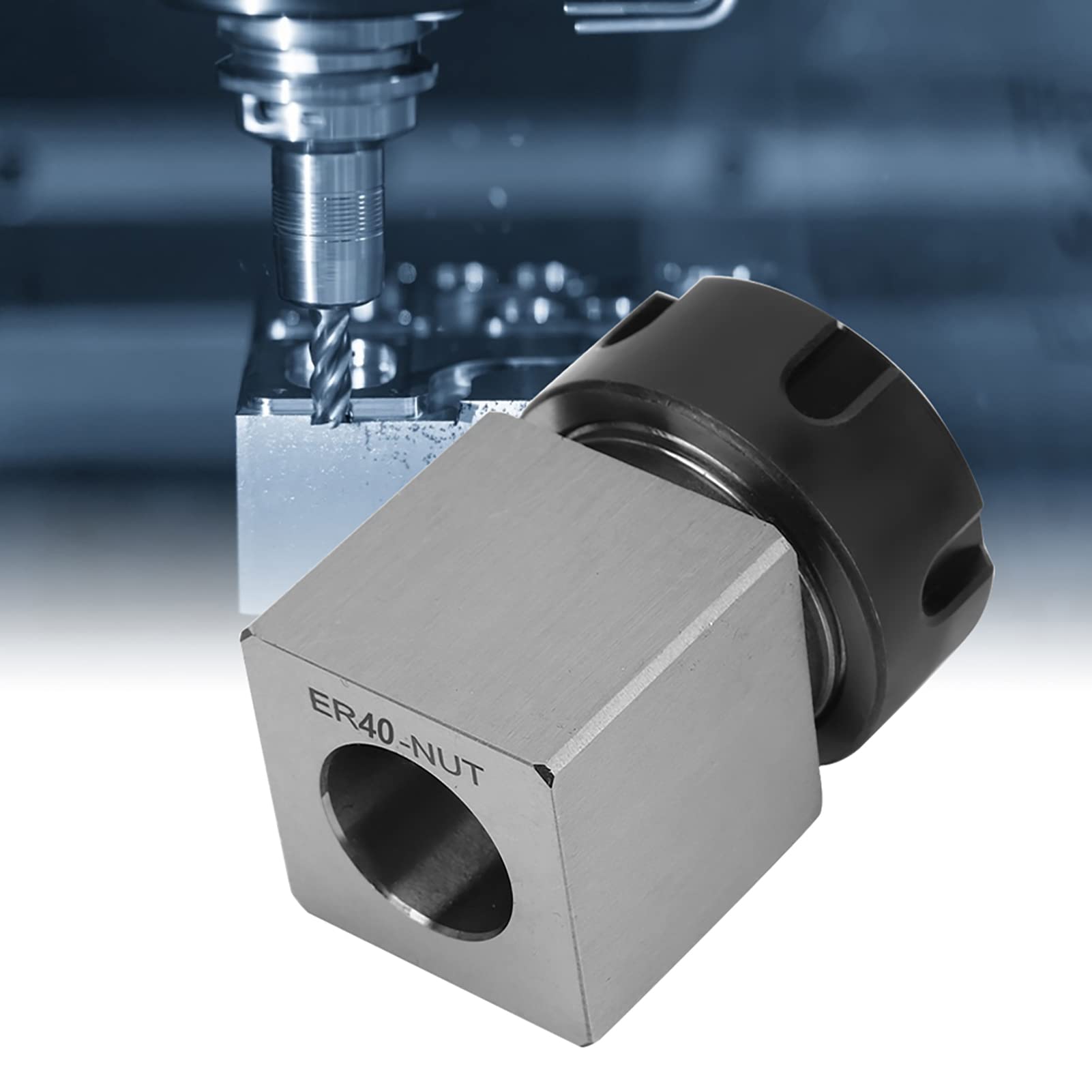 CNC Spannzangenfutterblock für ER25 ER32 ER40 - Präzisions-Werkzeughalter aus Kohlenstoffstahl für Drehmaschinen mit hoher Genauigkeit, Vierkant Spannfutter Zubehör für stabile Spannung