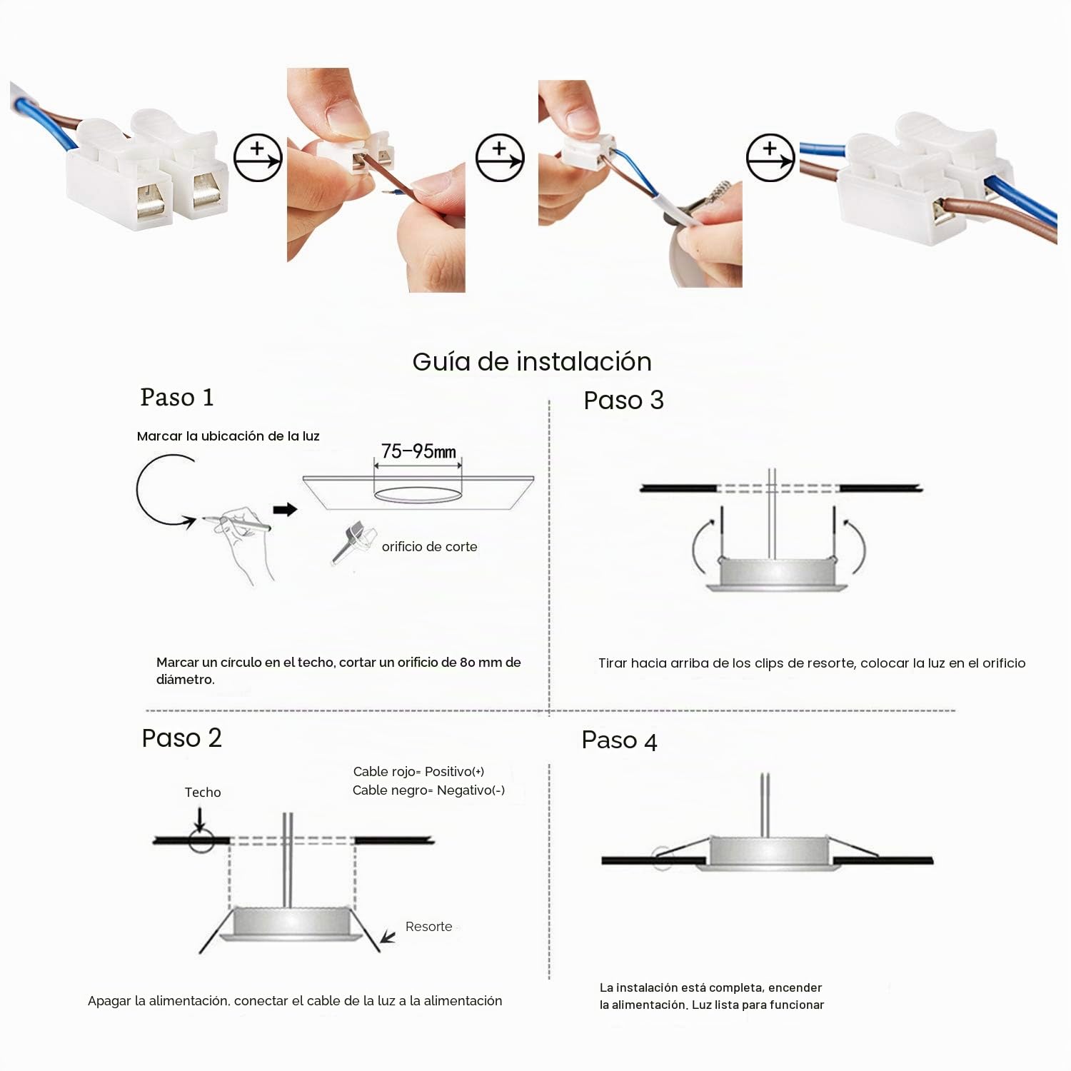 Foco Empotrable Led Techo, Luz Blanco Neutro 4500K, 7W Equivalente a Halógena 70W, Downlight Redondo Extraplano, Blanco Super Slim Aluminio Metal, Ojos de Buey de Led, 6 Pack