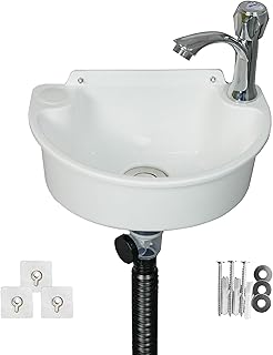 Small Bathroom Sink Wall Mount Bathroom Sink Wash basin, No-Drill Installation Self-Adhesive Sink 11.8