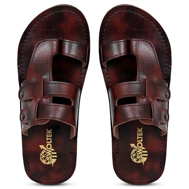 Image of Stylish Flip Flops and Slippers for Men | Comfortable & Lightweight Rubber Chappals Anti-Skid, Durable, Casual Footwear for Home & Outdoor Use (ALL-SWOLTEK-SL-96-SL-96-EPS-1221 PT)
