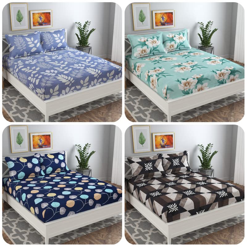Pack of 4 Bedsheets + Pillow Covers