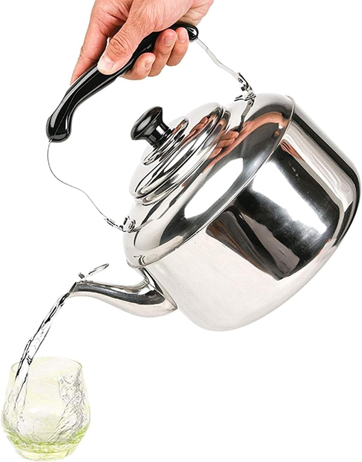 Czajnik z Gwizdkiem Czajnik Ze Stali Nierdzewnej Czajnik Z Gwizdkiem Z Ergonomicznym Uchwytem Gwizdanie Czajnik Czajnik Kuchenek(4L)