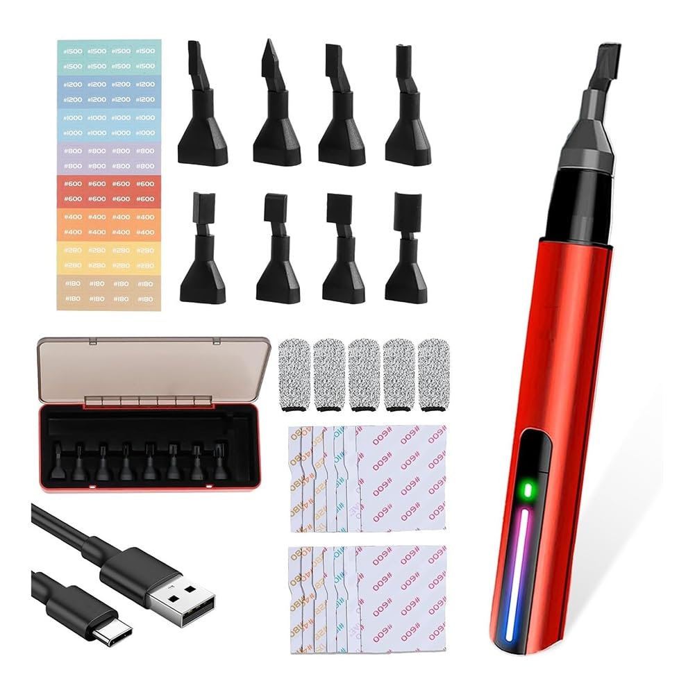 Vjsujehgy Reciprocating Sander, Mini Detail Sander Tool, USB Quick Charging Electric Sanding Pen for Grinding Polishing Crafts