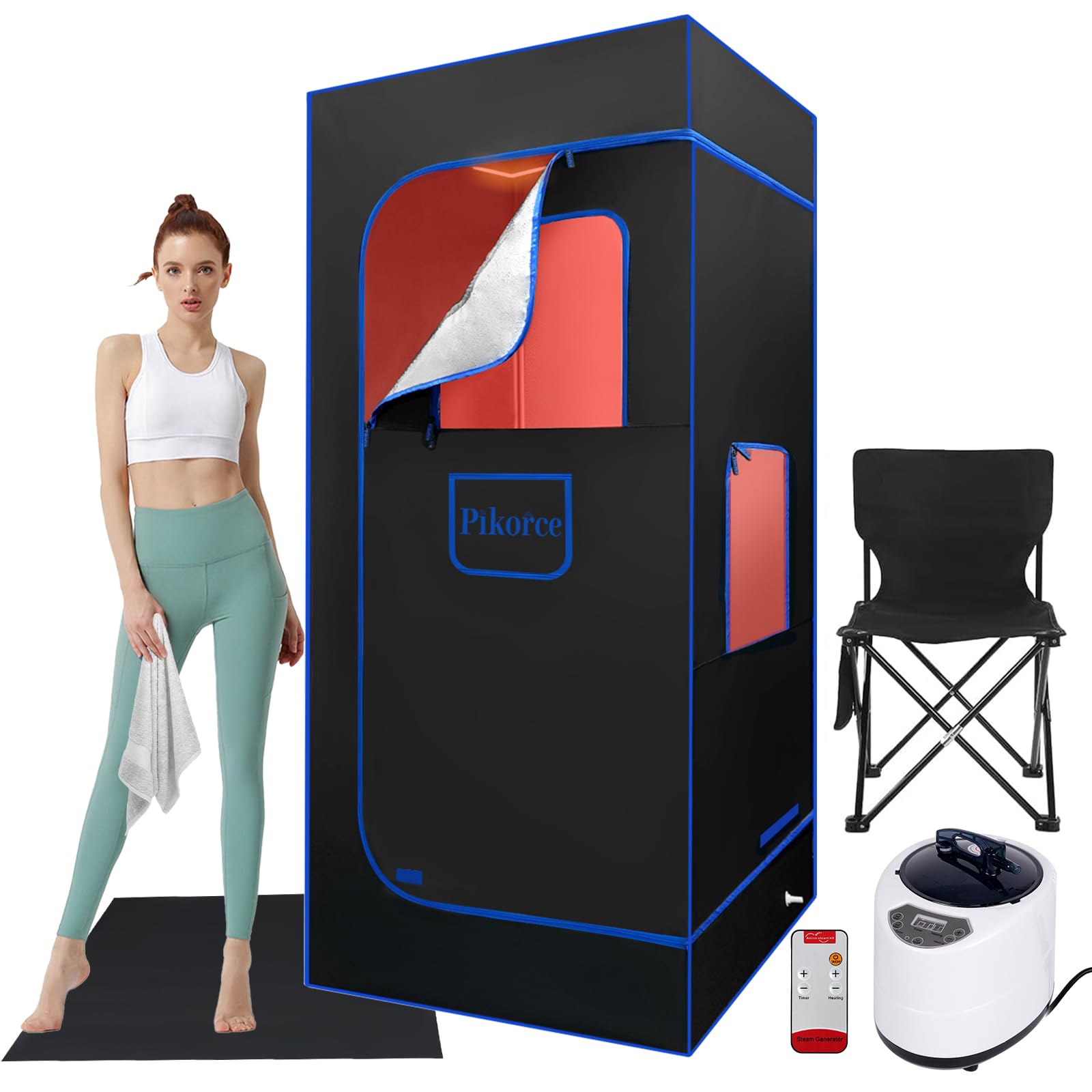 PIKORCE Portable Red Light Steam Sauna Box