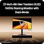 Moniteur de jeu OLED QHD de 27 po LG Ultragear 27GX790B avec mode double (720Hz@HD, 540Hz@QHD), 0,02ms (GtG), DP2.1, VESA DisplayHDR™ True Black 500, Compatible NVIDIA G-SYNC, FreeSync Premium Pro