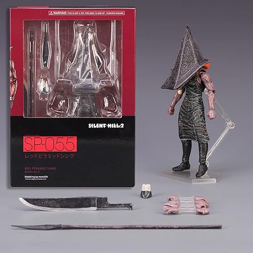 Miniatura 6 de Silent Hill - Figura de acción con cabeza de pirámide roja de 2 triángulos, figura de PVC, regalo de cumpleaños coleccionable de 5.9 pulgadas