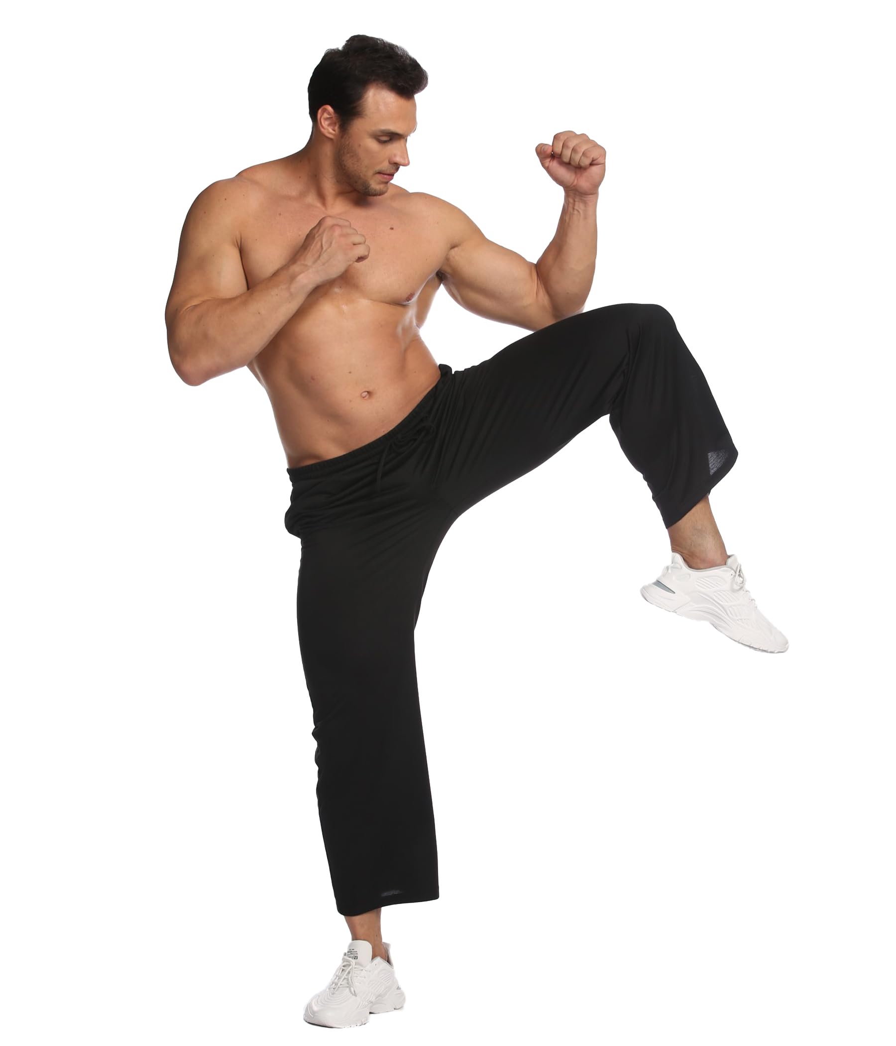 PINSPARK Pantalones de chándal Hombre Entrenamiento Deportivos algodón Largos Informales Holgados Anchos Fitness Yoga Estar por casa S-XXL