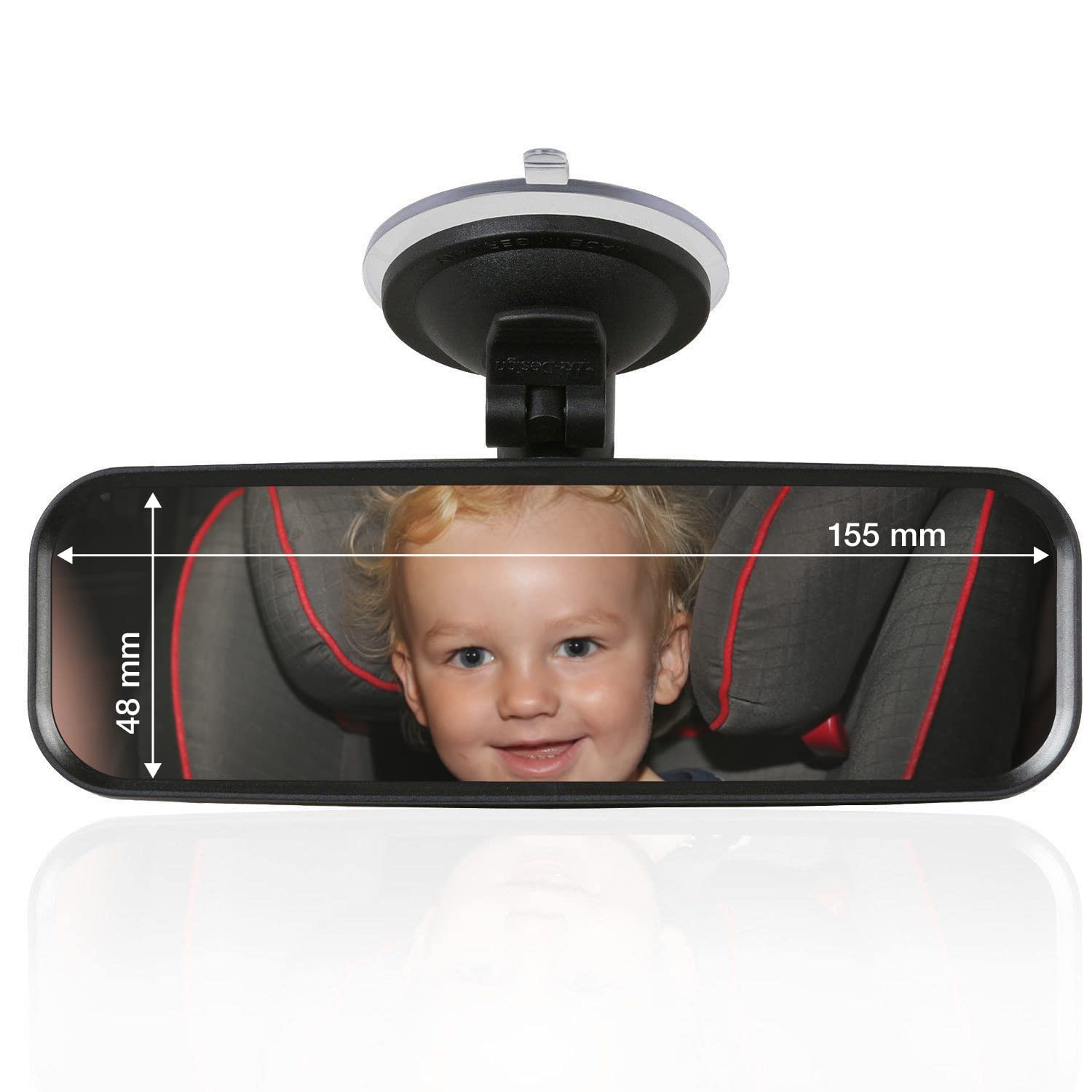 Rétroviseur Passager Wicked Chili - Col De Cygne Anti-Vibration - Pour Pare-Brise - Miroir 153x45mm