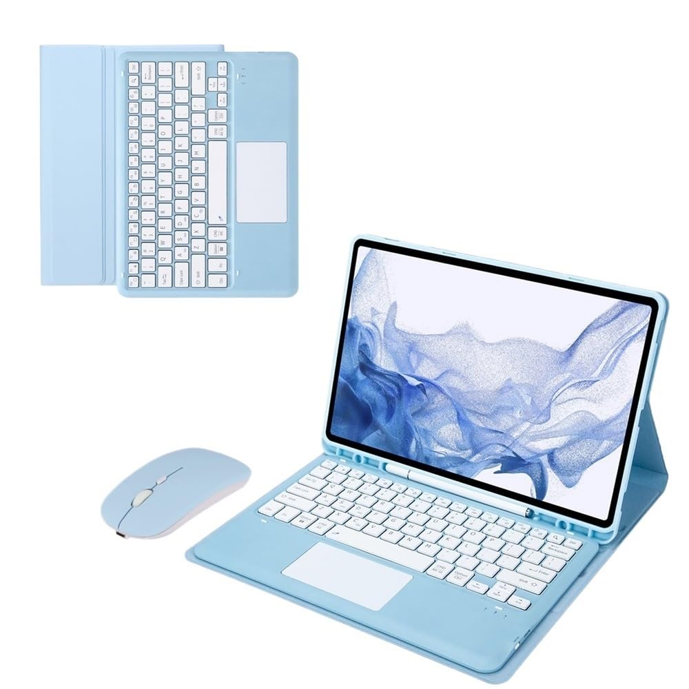 Funda de cuero con teclado magnético QWERTY para tableta Samsung Galaxy Tab S10FE Plus 13,1" 7