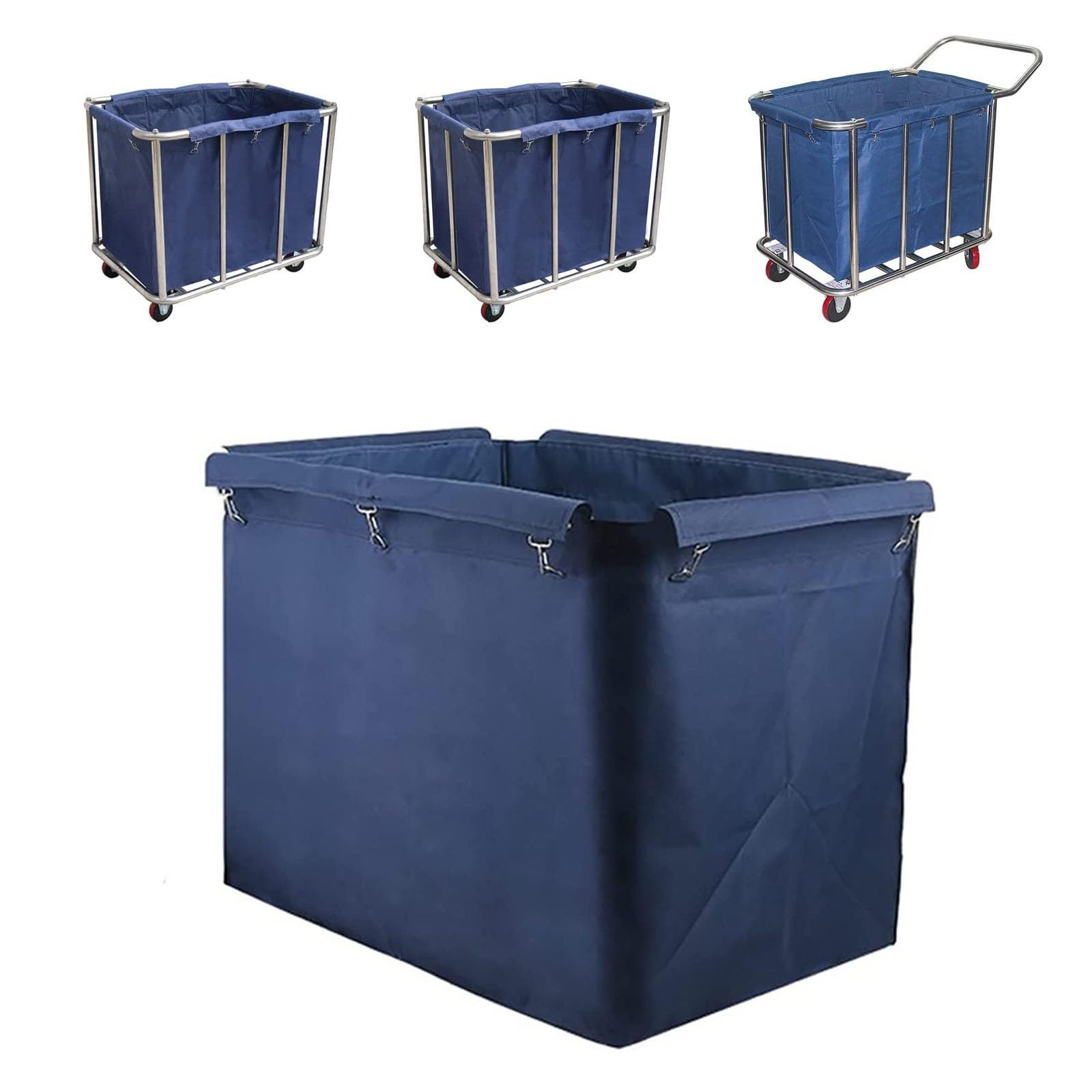 Lumouzhou Blu Laundry Cart Liner Bag 400L Multicolor Oxford Rectangular Replacement Bag(Blu)