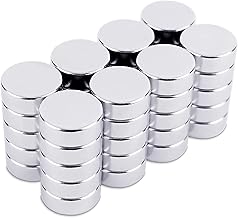 Sensei Pack of 40 Neodymium Magnets Round Flat 8 x 3 mm, Set of Small Cylindrical Magnets for Tablea and Fridge