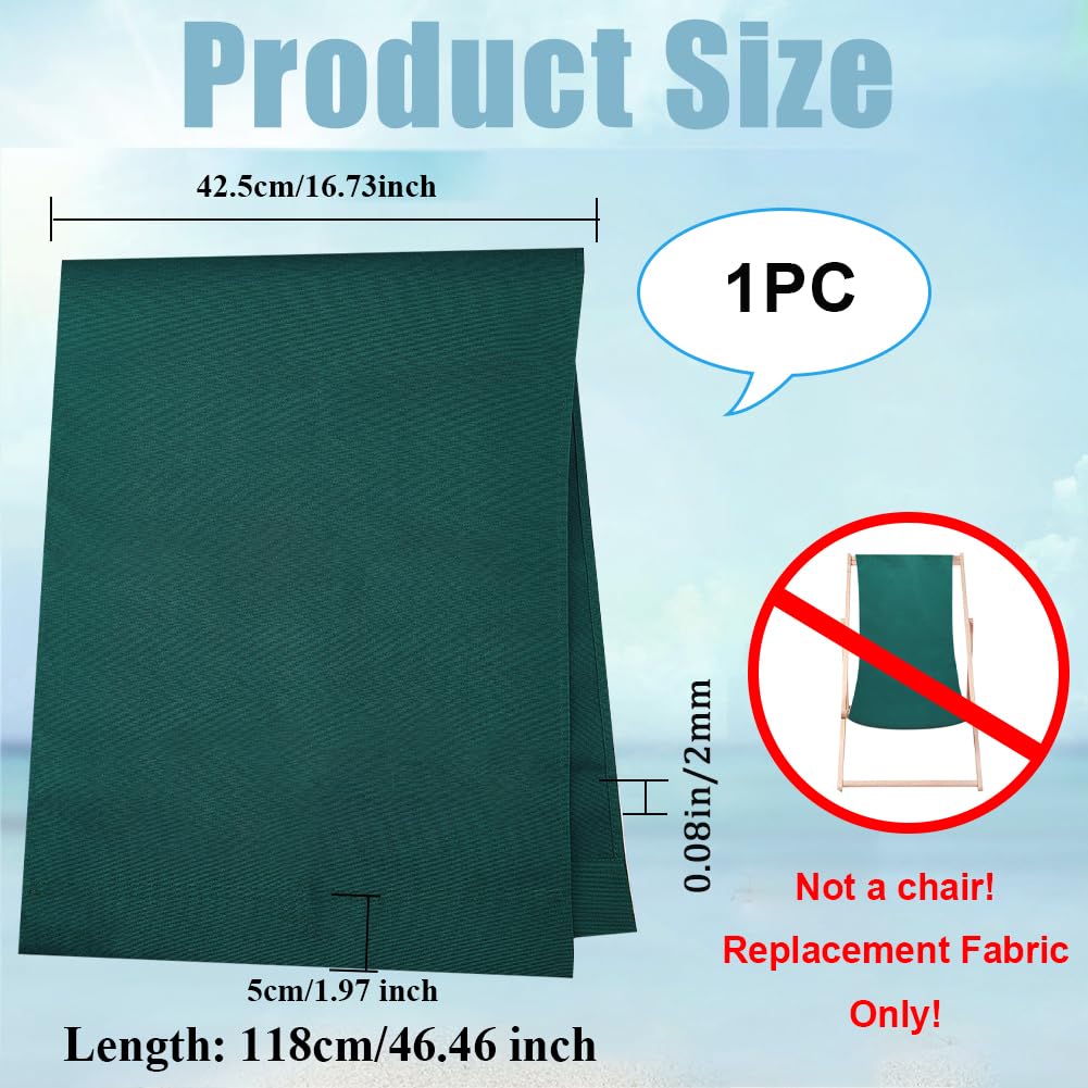 GORGECRAFT 113~120x43cm Cotton Beach Sling Chair Replacement Canvas Folding Lounge Repair Cloth Reclining Sling Replacement for Sunbathing Garden Courtyard Beach Relaxation - Image 2