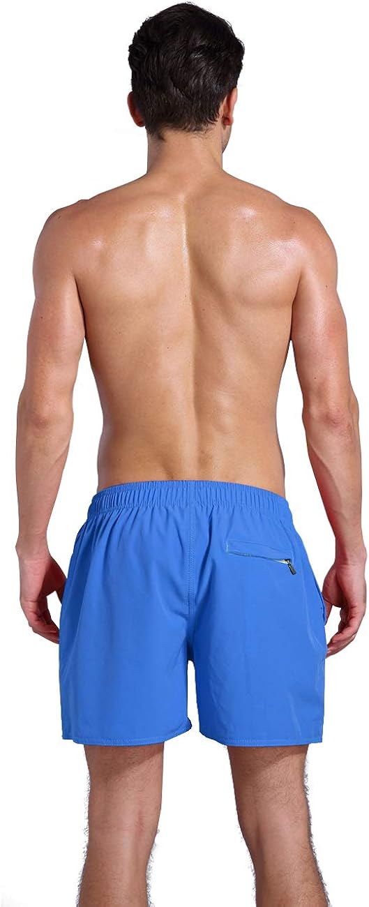 QRANSS Men's Swimming Shorts Swim Trunks with Mesh Lined Drawstring Waistband Surfing Shorts