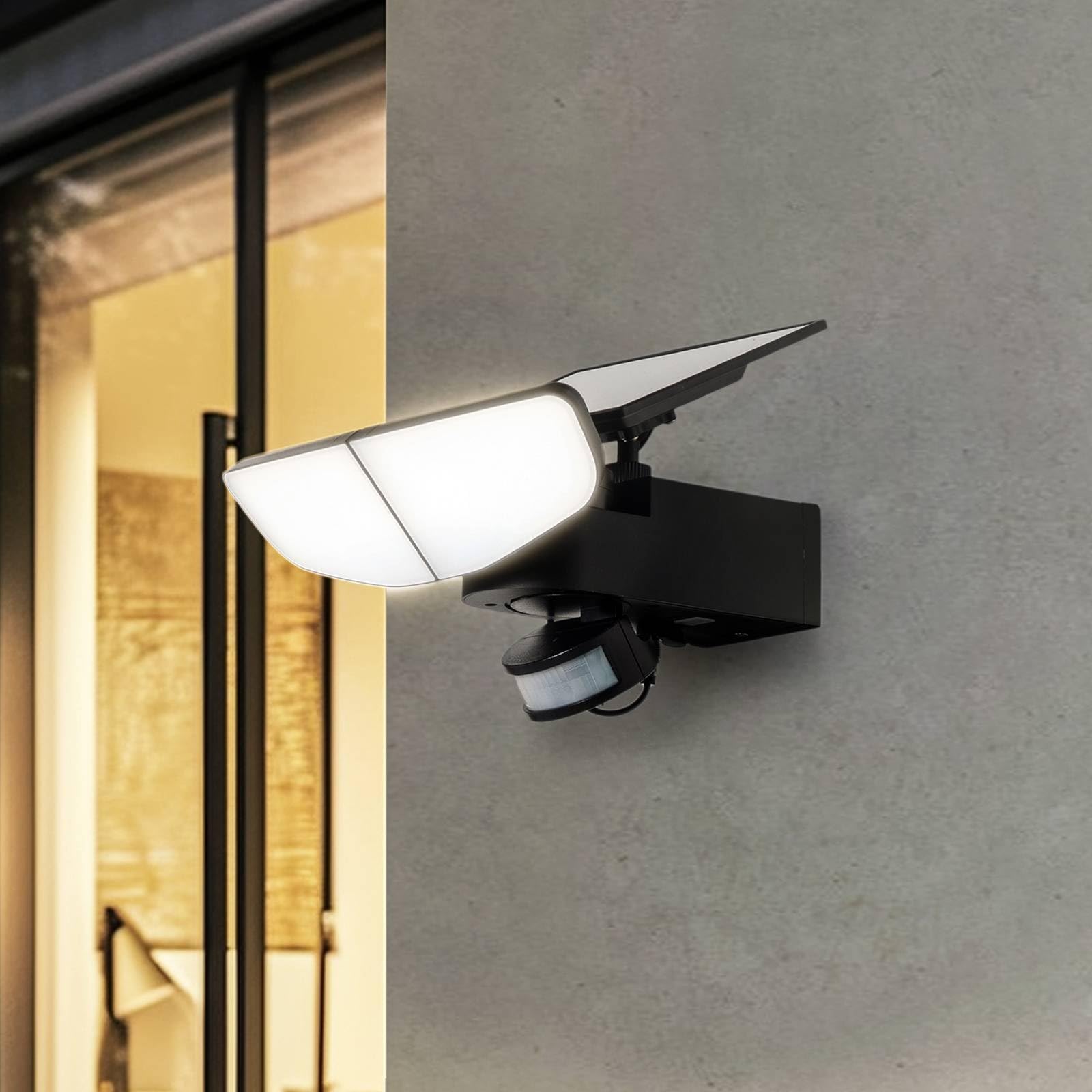 Lindby LED Applique Murale Solaire Naelin à intensité variable (Moderne) en Noir (à 2 lampes,), Lampe Borne Lumineuse Exterieur Eclairage