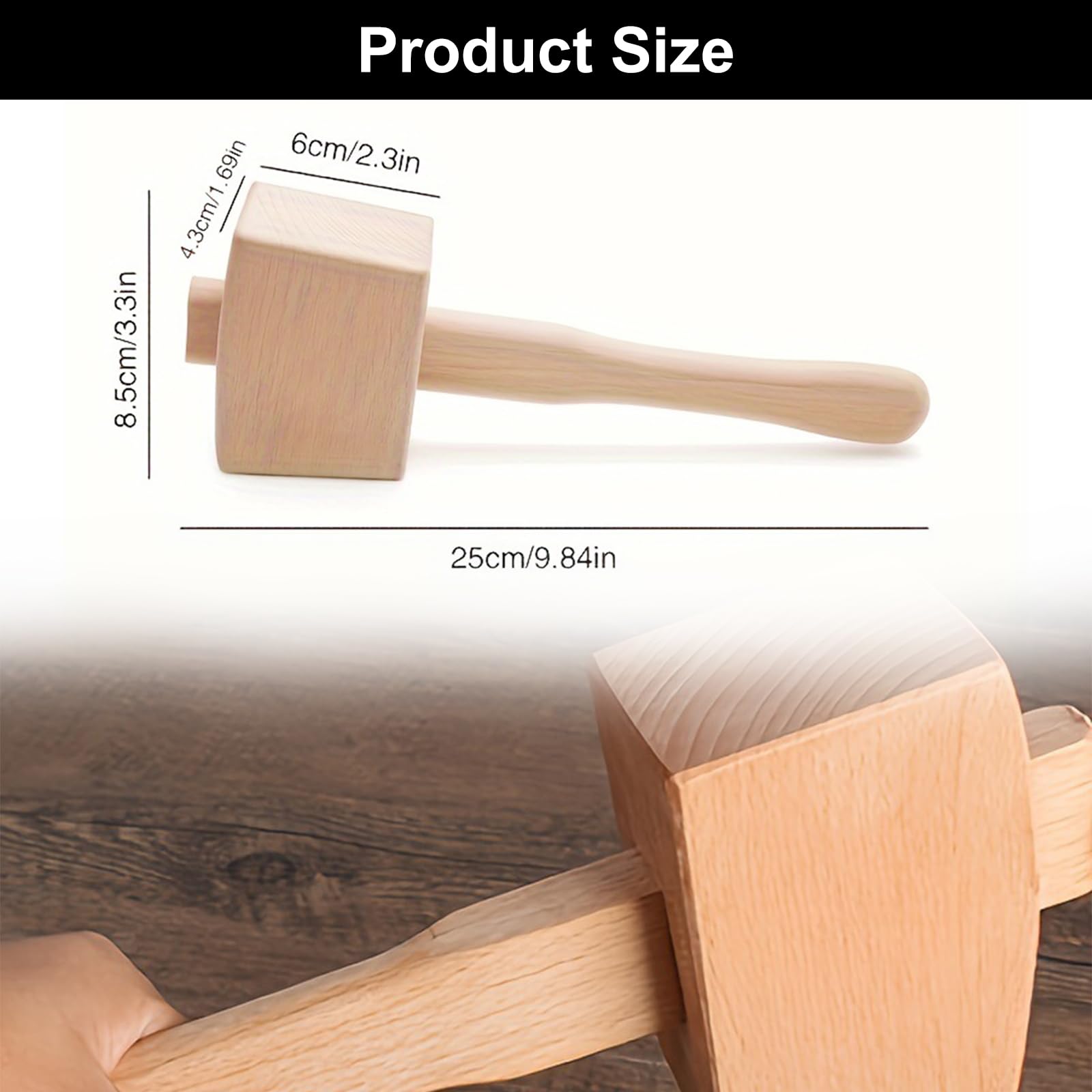 Martillo de Madera, Mazo de Madera, Herramienta de Carpintería, Martillo de Carpintería, Martillo de Mazo, para Carpintería, Aficionados Al Bricolaje, para Colocar y Ensamblar Muebles de Madera