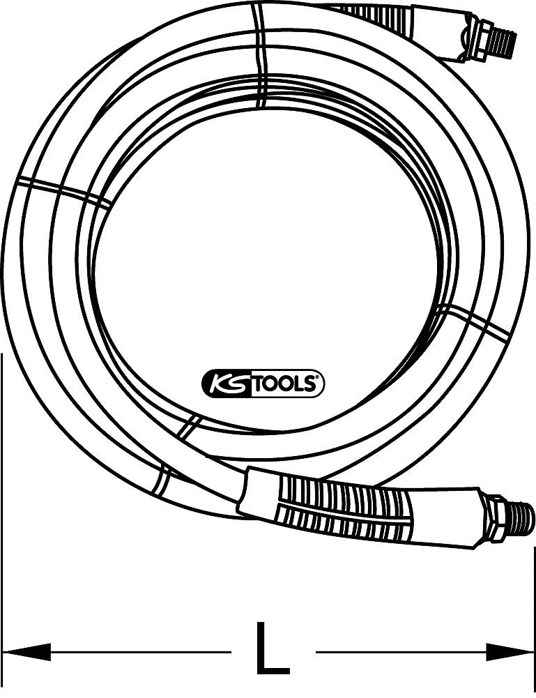 KS Tools 515.3345 Tubo per Aria Compressa in Pu, Diametro 8X12 mm
