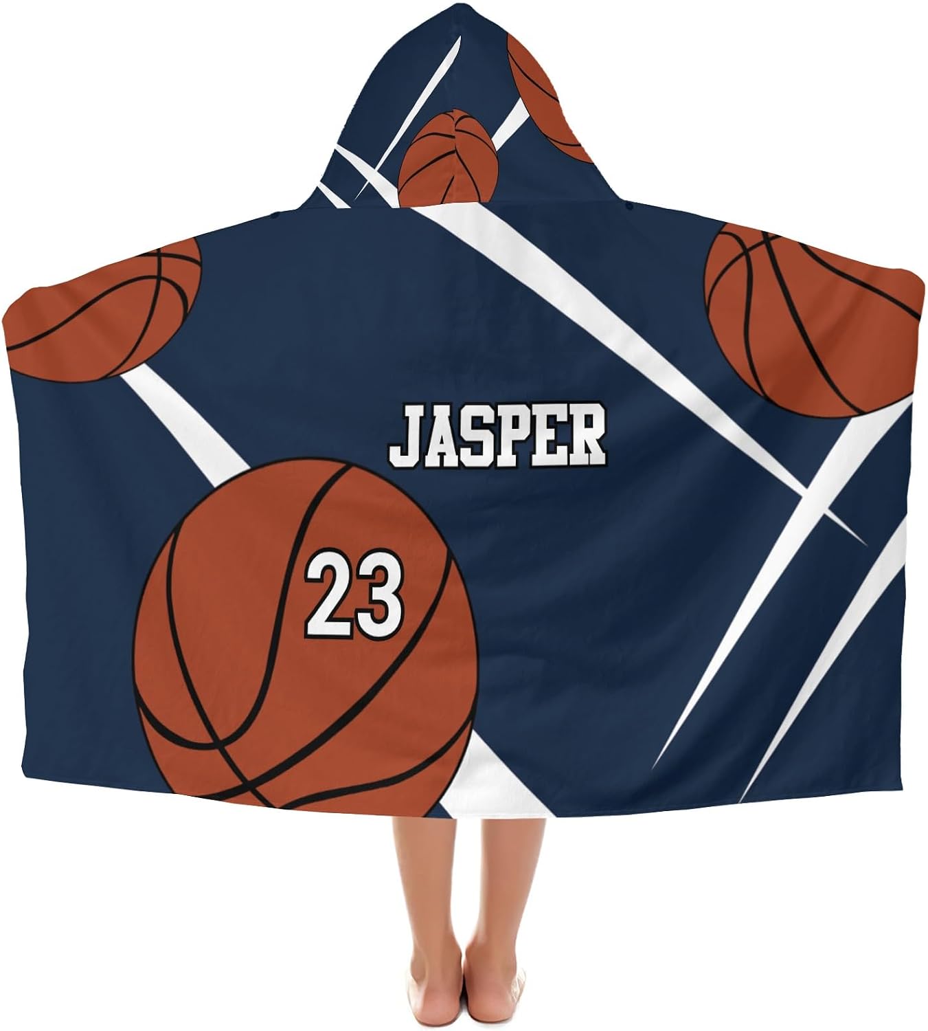 Sport Basketball Pink Personalized Hooded Towel Absorbent Wrap Soft Pool Beach Bath Towels Hood Poncho for 5-12 Years Kids Boys Girls