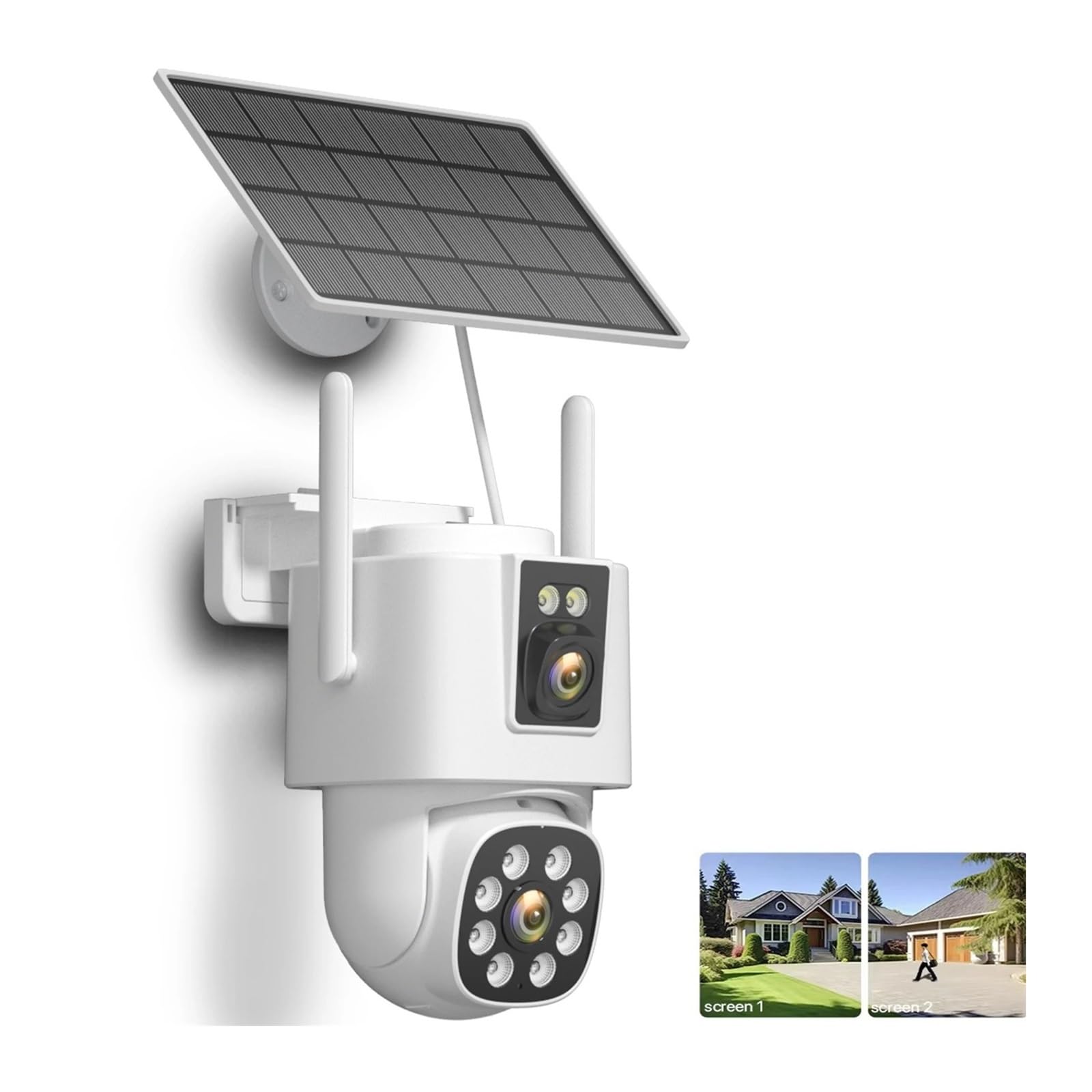 JVDDI 4G SIM Solar Camera 8MP 4K Security PZT Outdoor IP Camera Built-in 12000mAh Battery AI Auto Detect Tracking(8MP 4G 64GB Card)