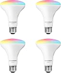Sylvania WiFi LED Ampoule lumineuse intelligente, 60W Couleur totale équivalente et blanc tunable A19, Dimmable, Compatible avec Alexa et Google Home seulement - 4 Boîte (75674)