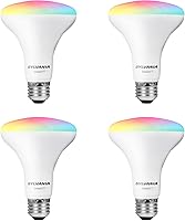 Sylvania SMART+ WiFi LED Smart Bulbs BR30, 65W Full Color Tunable White Dimmable, Alexa Google Home Compatible - 4 Pack