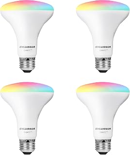 Sylvania SMART+ WiFi LED Smart Bulbs BR30, 65W Full Color Tunable White Dimmable, Alexa Google Home Compatible - 4 Pack
