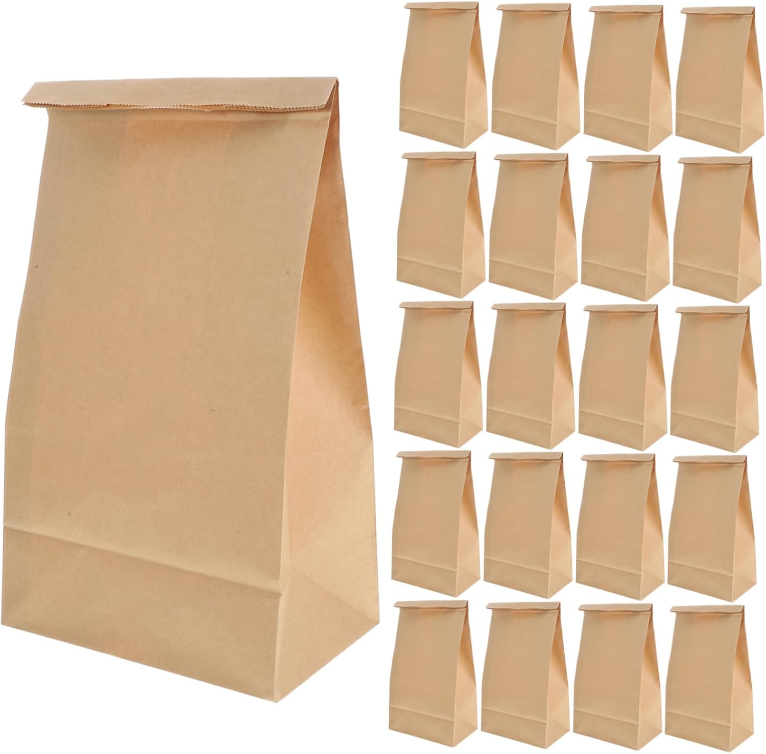 50pcs Paper Lunch Bag Cookie Treat Bread Packaging Snack Candy Hot Dog Greaseproof Splashproof Sturdy Easy to Use