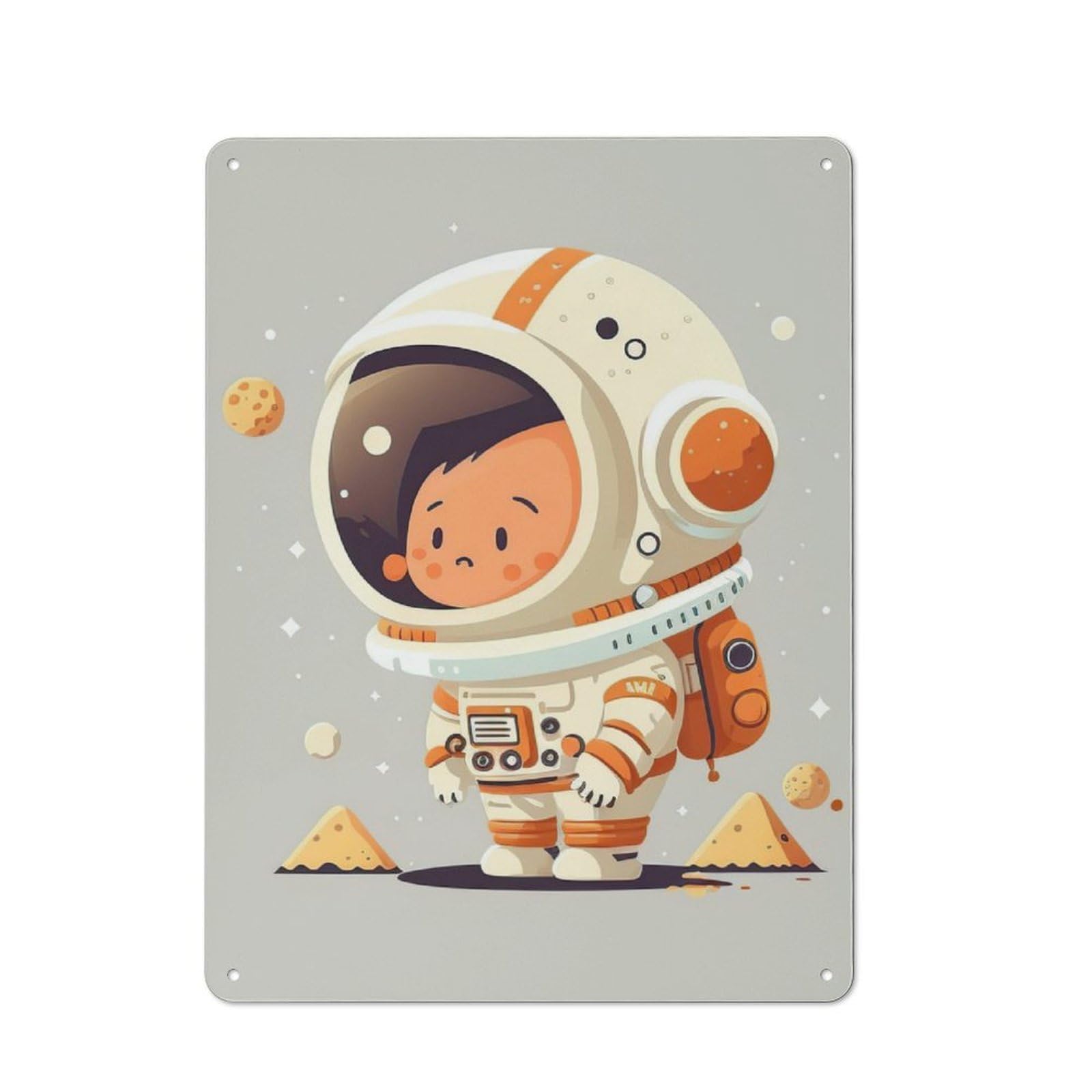 Junmoney Astronaut Cute Retro Metal Sign 40X30cm For Bar Or Restaurant, For Kitchen And Home Bar Decor, For Home Office And Studio Walls