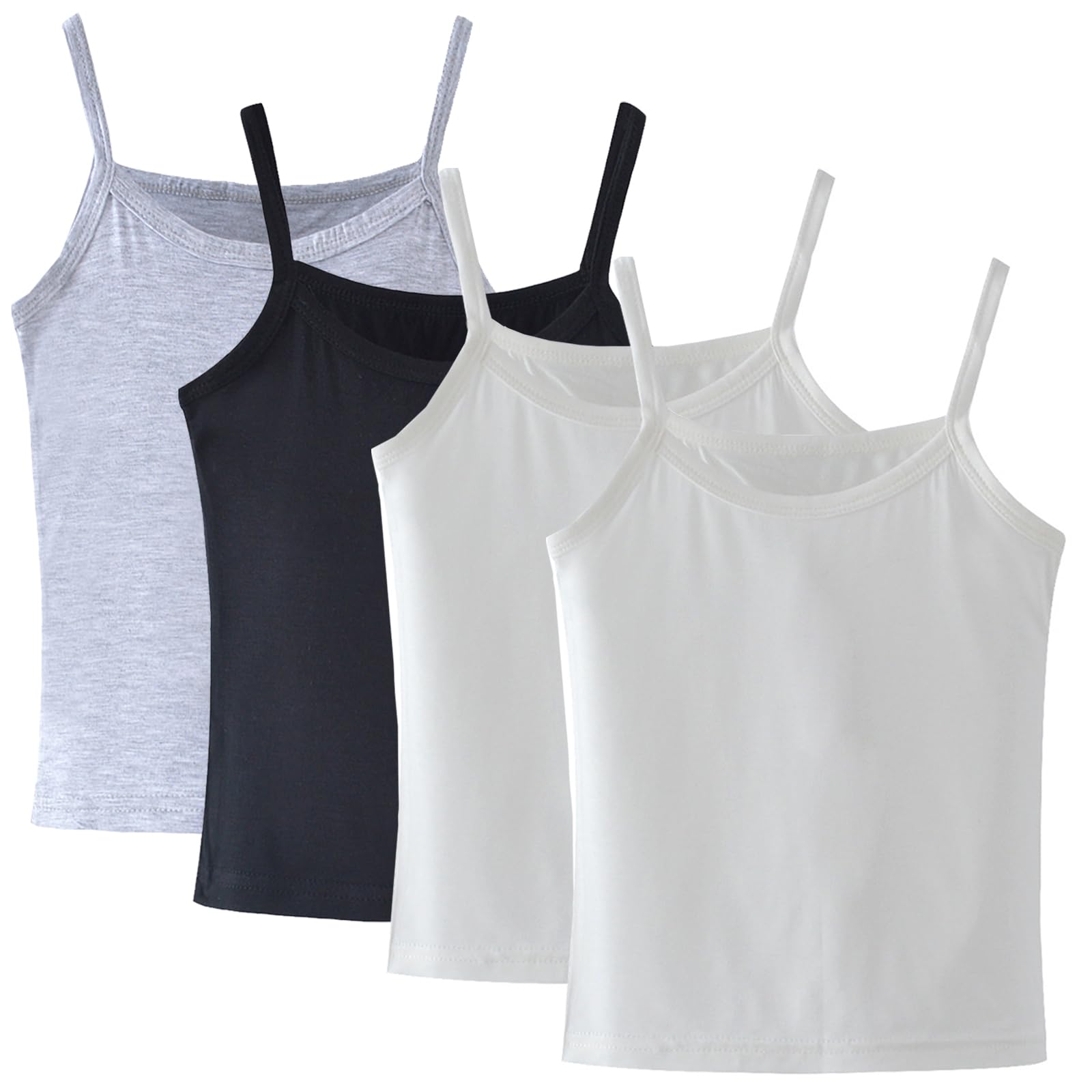 Anktry 2-8 Years Little Girls Soft Camisole Undershirts 4 Pack Kids Comfort Breathable Tank Tops