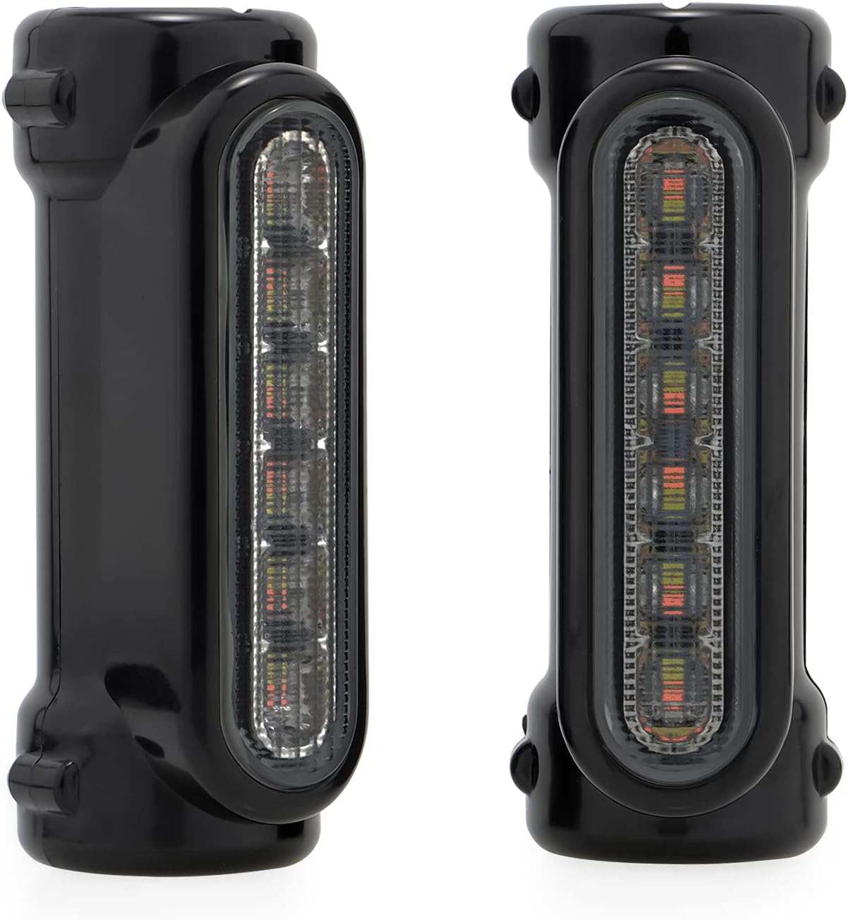 GUAIMI Motorcycle Highway Bar Lights - Switchback Driving Light Fits 1-1/4" Highway/Crash Bars Compatible with Harley Road King Street Glide Dyna Sportster, Victory Bikes | Black-Smoke Lens